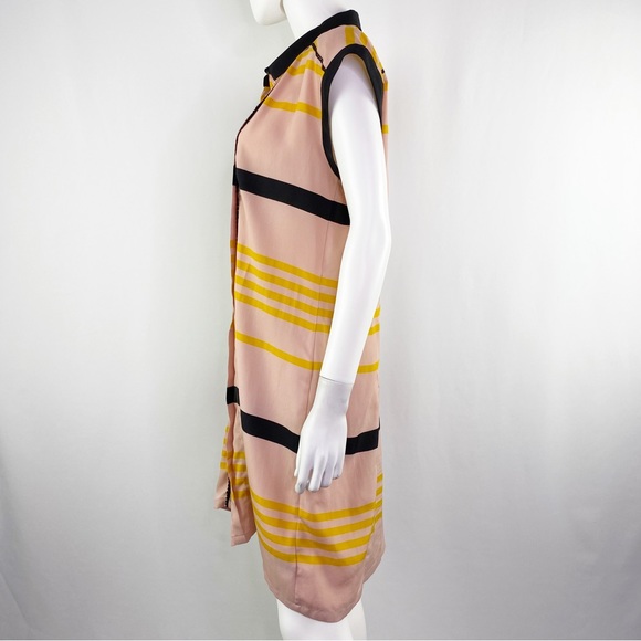 Jason Wu for Target Size L Pink Striped Pleated Cap Sleeve Pleated Shift Dress - Picture 4 of 7